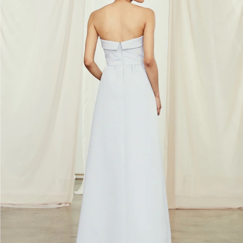 Amsale bridesmaid dress. Rene. Fabric is faille. Color is ivory. Size 4.
